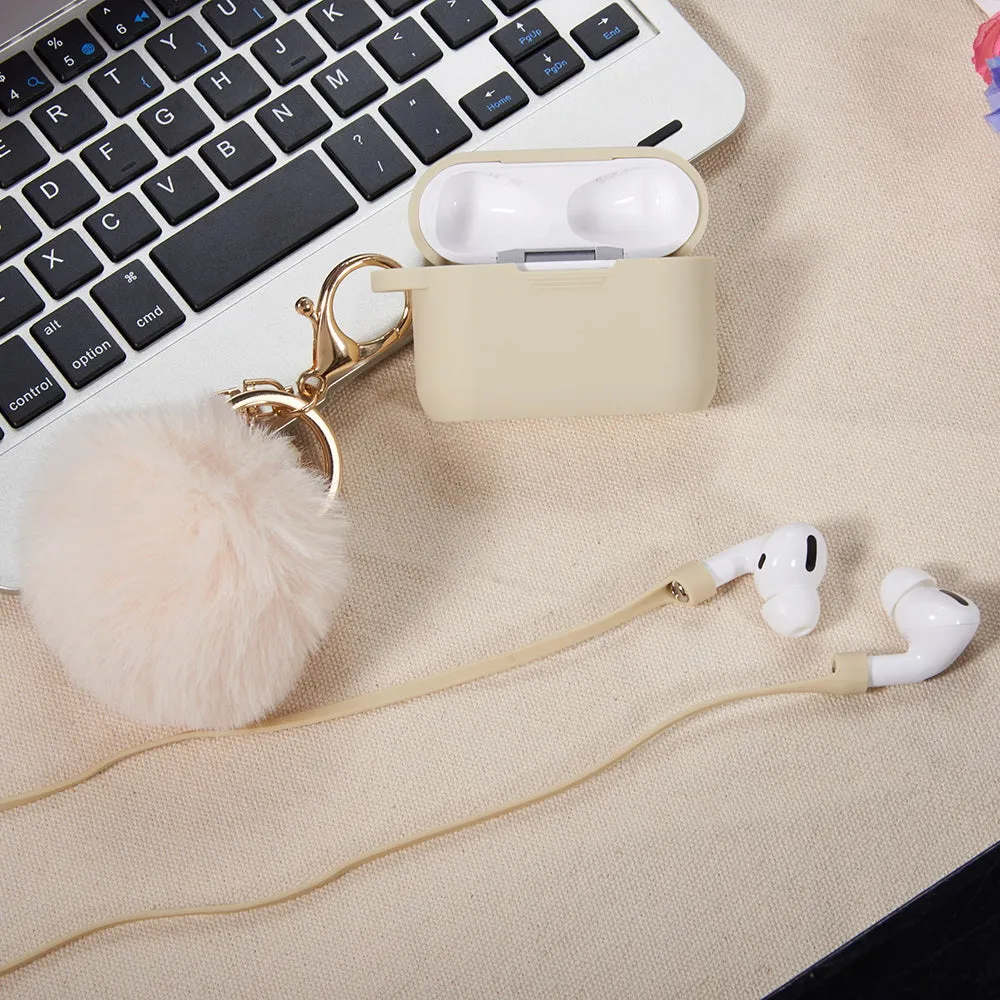 Beige Keychain Case for Airpods Pro