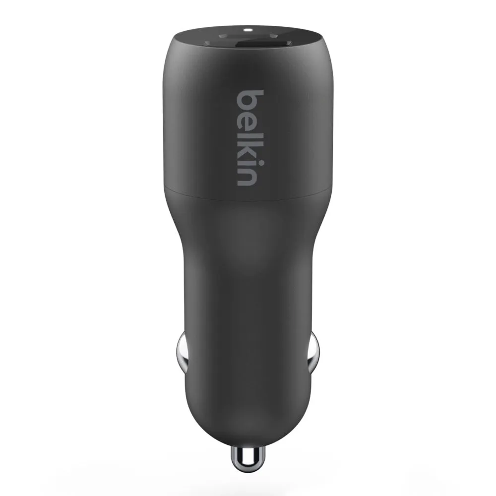 Belkin 37w Dual Car Charger USB-C & USB-A PPS Black