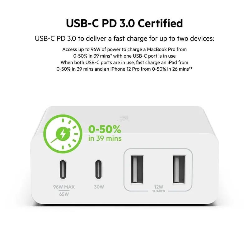 Belkin BoostCharge Pro 4-Port GaN Charger 108W   2M adapter