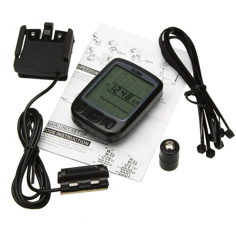 Bike Bicycle Cycling Computer Odometer Speedometer LCD Backlight Backlit Waterproof Multifunction