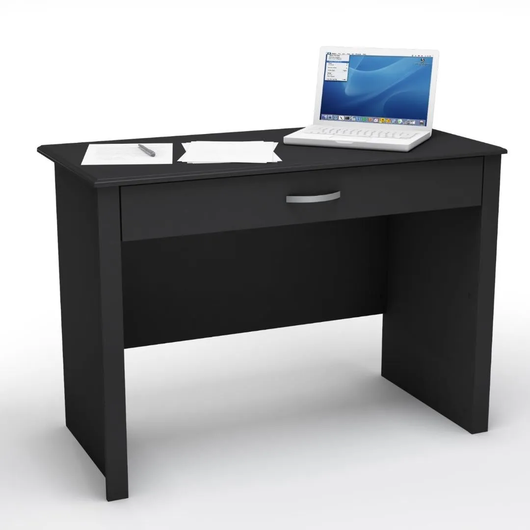 Black Laptop Computer Desk with Keyboard Tray Drawer