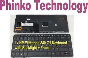 Black US Keyboard For HP EliteBook 840 G1 G2 850 G1 G2 HP ZBook 14  backlit