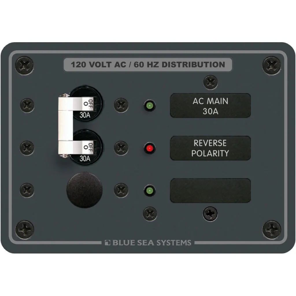 Blue Sea 8029 Trad. Metal Panel - AC Main   1 Pos.