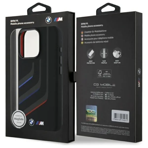 BMW Silicone Turning Lines Case with MagSafe for iPhone 16 Pro Max 6.9" Black - BMHMP16X23SLIK