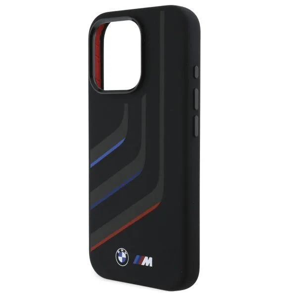 BMW Silicone Turning Lines Case with MagSafe for iPhone 16 Pro Max 6.9" Black - BMHMP16X23SLIK