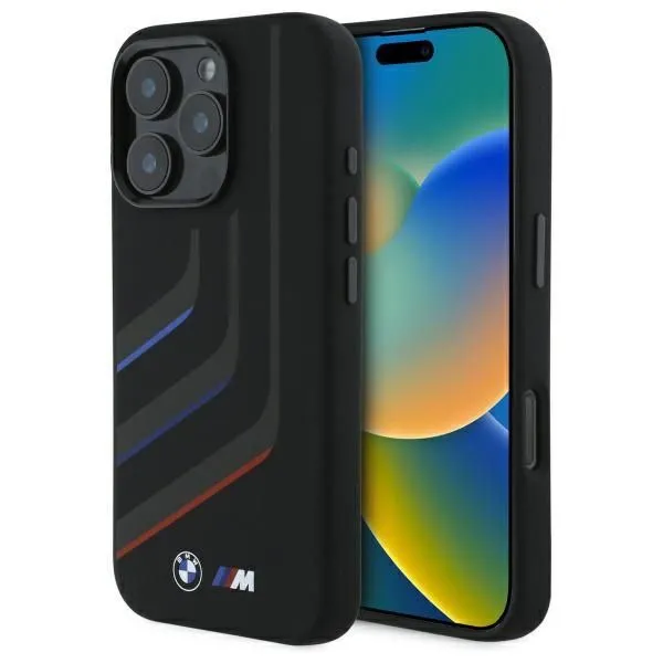 BMW Silicone Turning Lines Case with MagSafe for iPhone 16 Pro Max 6.9" Black - BMHMP16X23SLIK