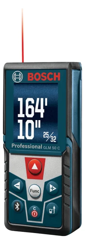 Bosch GLM50C Laser Measurer, 165 ft, Upgraded Backlit Color Display :EA: QUANTITY: 1