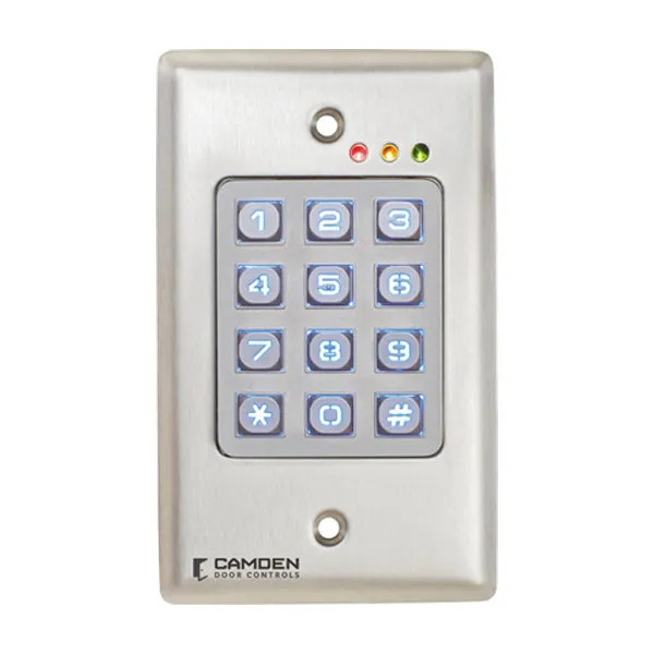 Camden CM-120-TX - Flush Mount Outdoor Vandal and Weather Resistant Keypad - 999 Users - Battery Operated Wireless