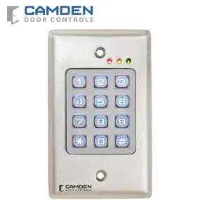 Camden CM-120-TX - Flush Mount Outdoor Vandal and Weather Resistant Keypad - 999 Users - Battery Operated Wireless