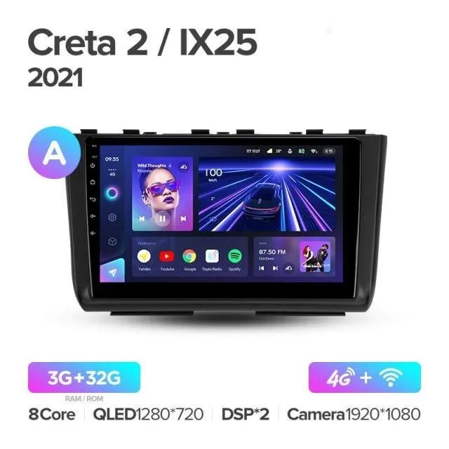 Car Dealz Elite 4G Data Model 10.2" Android 12.0 For Hyundai Creta 2 IX25 2021 In Dash Plus OEM Fascia