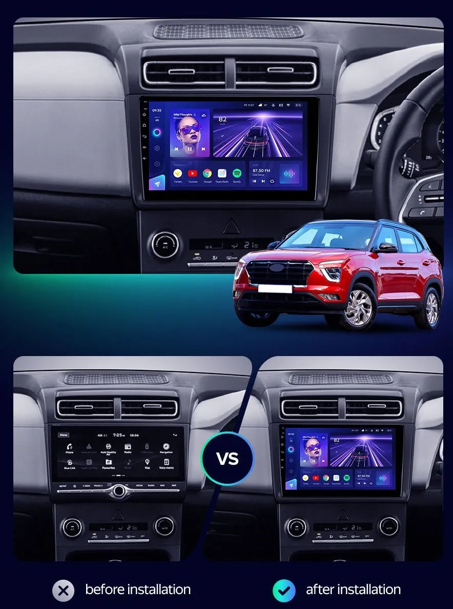 Car Dealz Elite 4G Data Model 10.2" Android 12.0 For Hyundai Creta 2 IX25 2021 In Dash Plus OEM Fascia