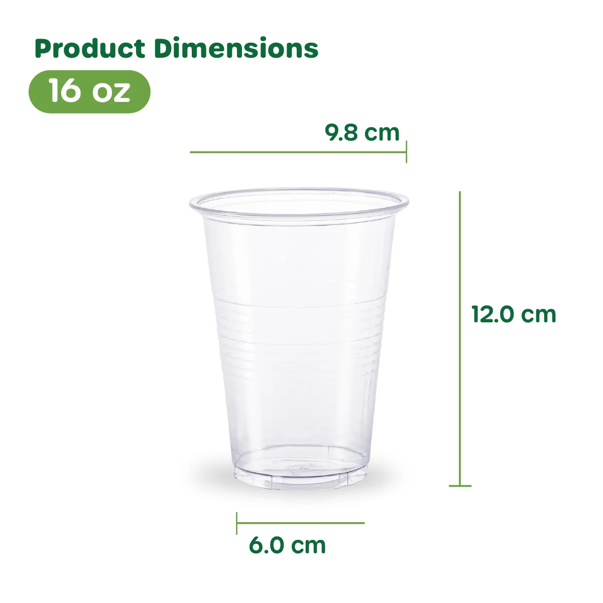 [Case of 1,440] 16 oz. Clear PP Plastic Cups