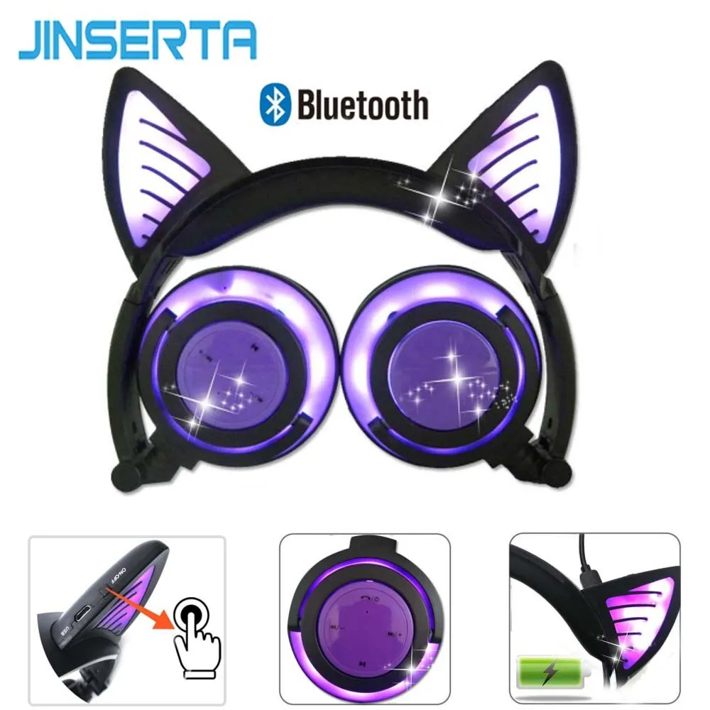 Cat Wireless Headphones Flashing Glowing Bluetooth Headset