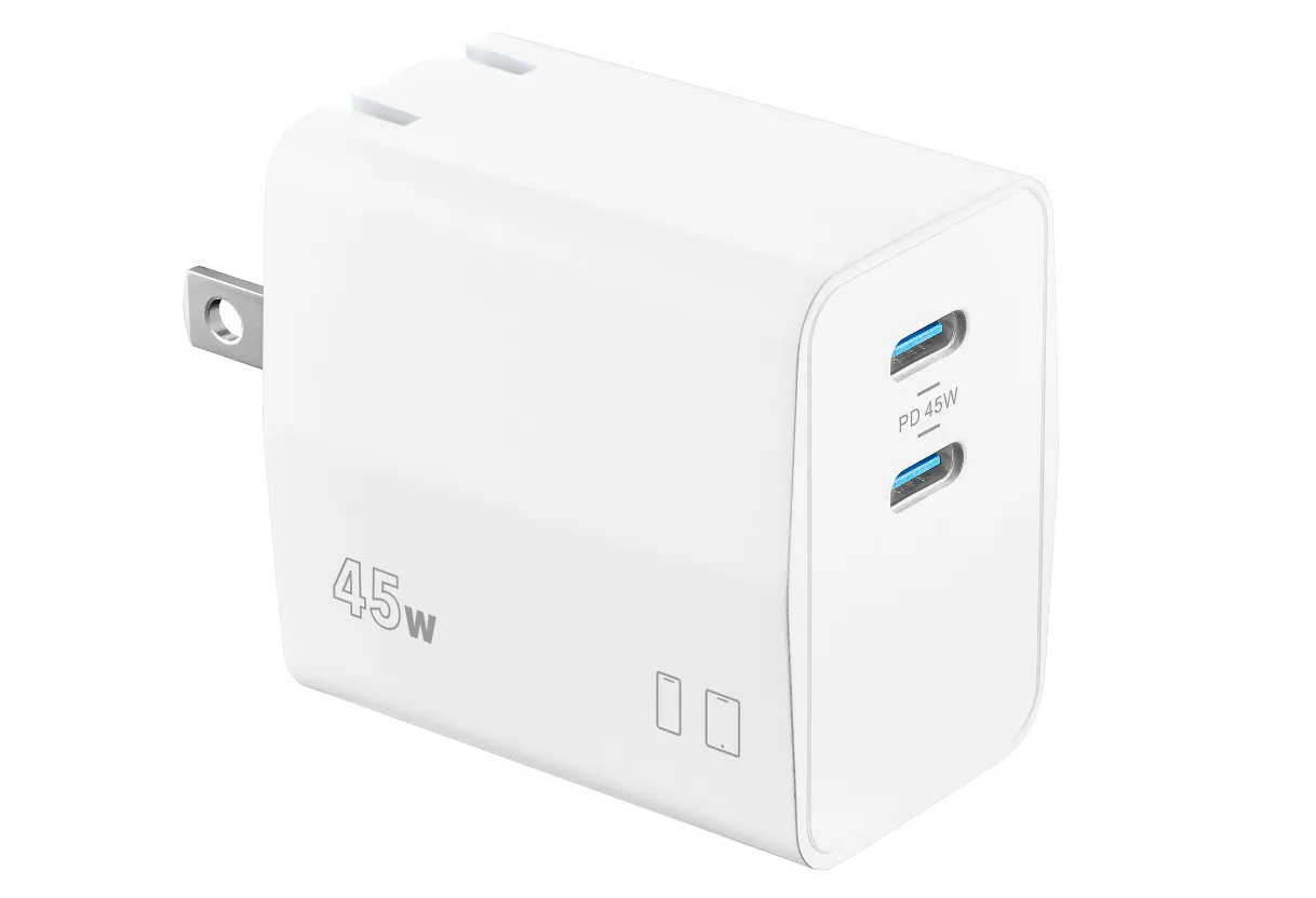 Chargeur mural USB-C à 2 ports Insignia 45W - Blanc