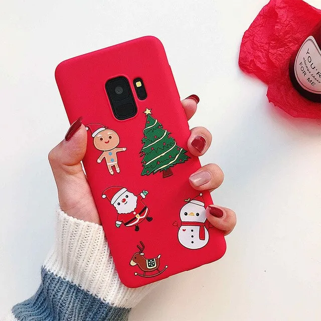 Christma phone case For Samsung Galaxy S8 S9 Plus Note 9 8 A5 2017 silicone protective Cover For Samsung A6 A7 A8 2018 Plus Case