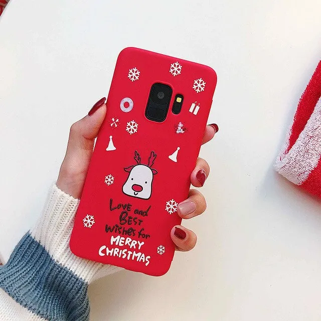 Christma phone case For Samsung Galaxy S8 S9 Plus Note 9 8 A5 2017 silicone protective Cover For Samsung A6 A7 A8 2018 Plus Case