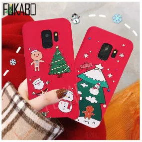 Christma phone case For Samsung Galaxy S8 S9 Plus Note 9 8 A5 2017 silicone protective Cover For Samsung A6 A7 A8 2018 Plus Case