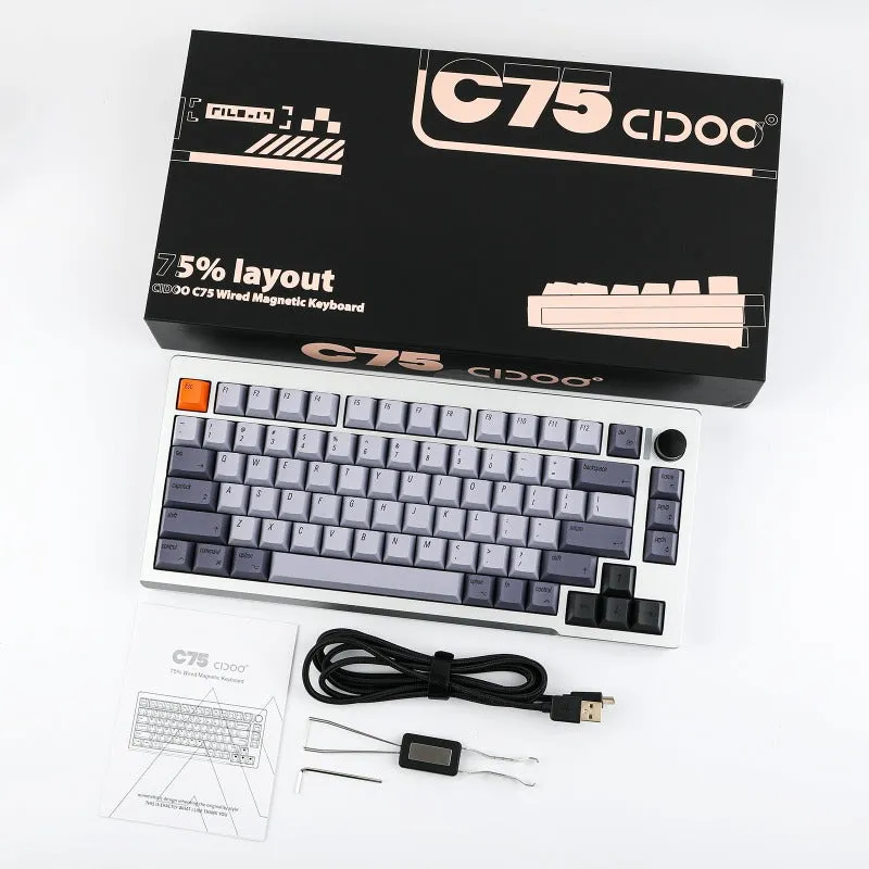 CIDOO C75 Gasket Aluminium Wired Magnetic Mechanical Keyboard