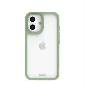 Clear iPhone 16 Case with Sage Green Ridge