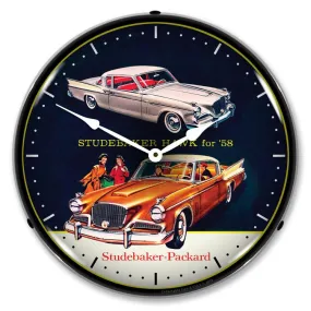 Collectable Sign and Clock - 1958 Studebaker Hawk Clock