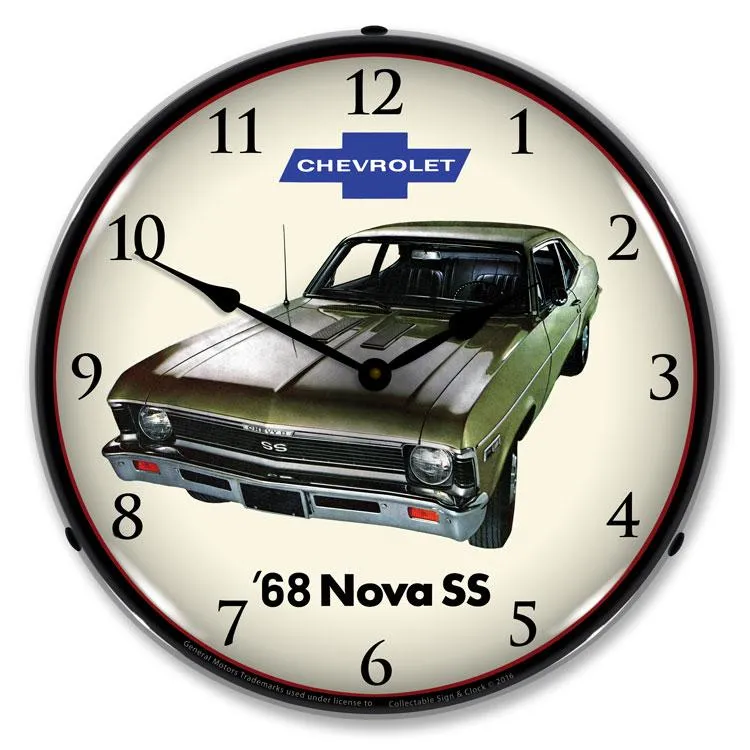 Collectable Sign and Clock - 1968 Nova Super Sport Clock