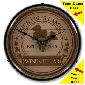 Collectable Sign and Clock - Add Your Name Wine Cellar Clock