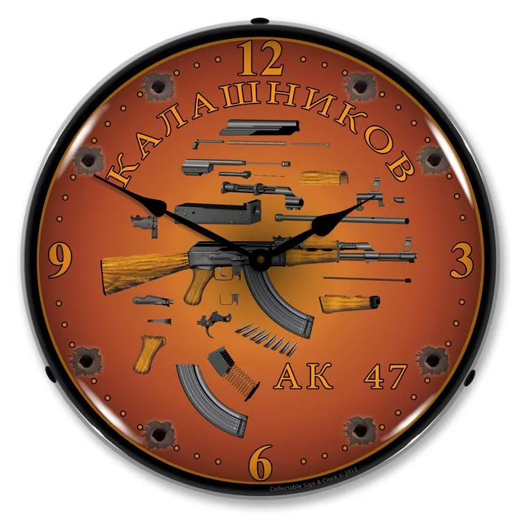 Collectable Sign and Clock - AK 47 Clock