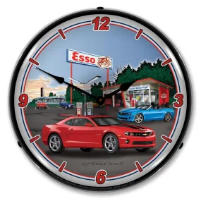 Collectable Sign and Clock - Camaro Esso Station Clock