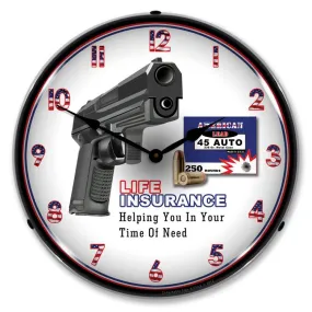 Collectable Sign and Clock - Gun Insurance Clock