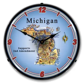 Collectable Sign and Clock - Michigan Supports the 2nd Amendment Clock