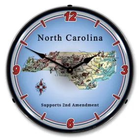 Collectable Sign and Clock - North Carolina Supports the 2nd Amendment Clock