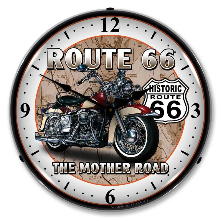 Collectable Sign and Clock - Route 66 Bike Clock