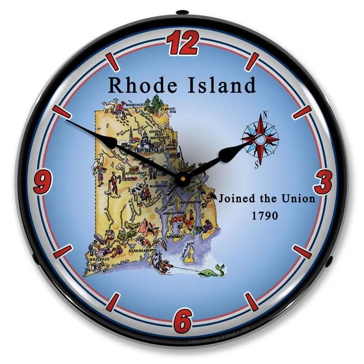 Collectable Sign and Clock - State of Rhode Island Clock