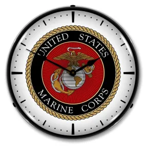 Collectable Sign and Clock - US Marine Corps Clock