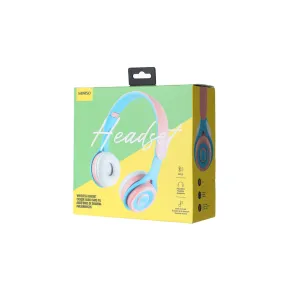 Color Blocking Wireless Headset  Model: EBP-22030(Blue & Pink)