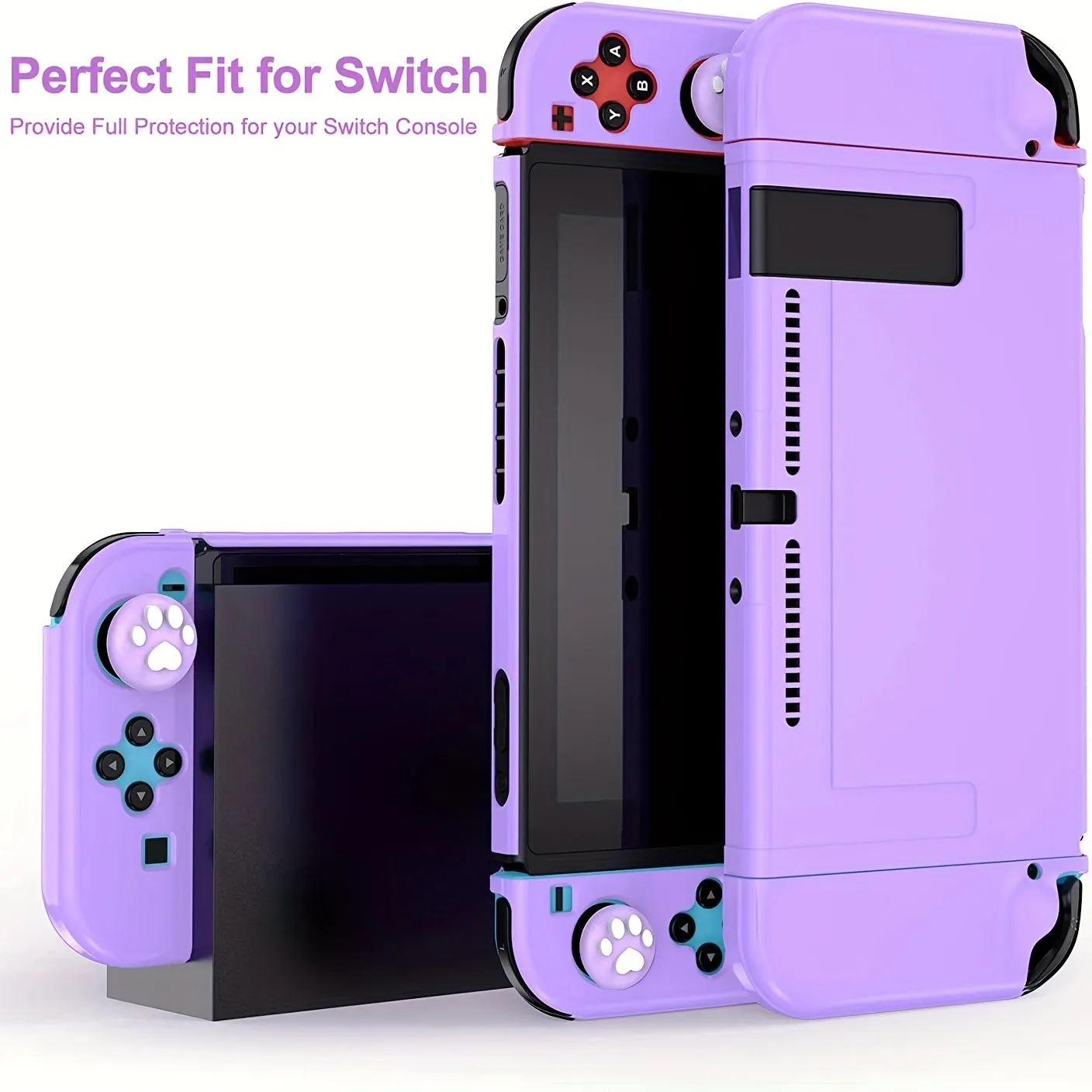 Complete 15-in-1 Purple Switch Accessories Kit for Non-OLED/Lite Models