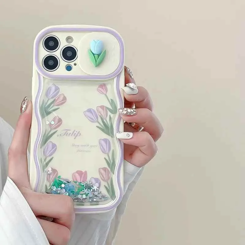 Cute 3D Flower Phone Case Cover Soft Bumper for iPhone 11, 12, 13, 14 Pro Max