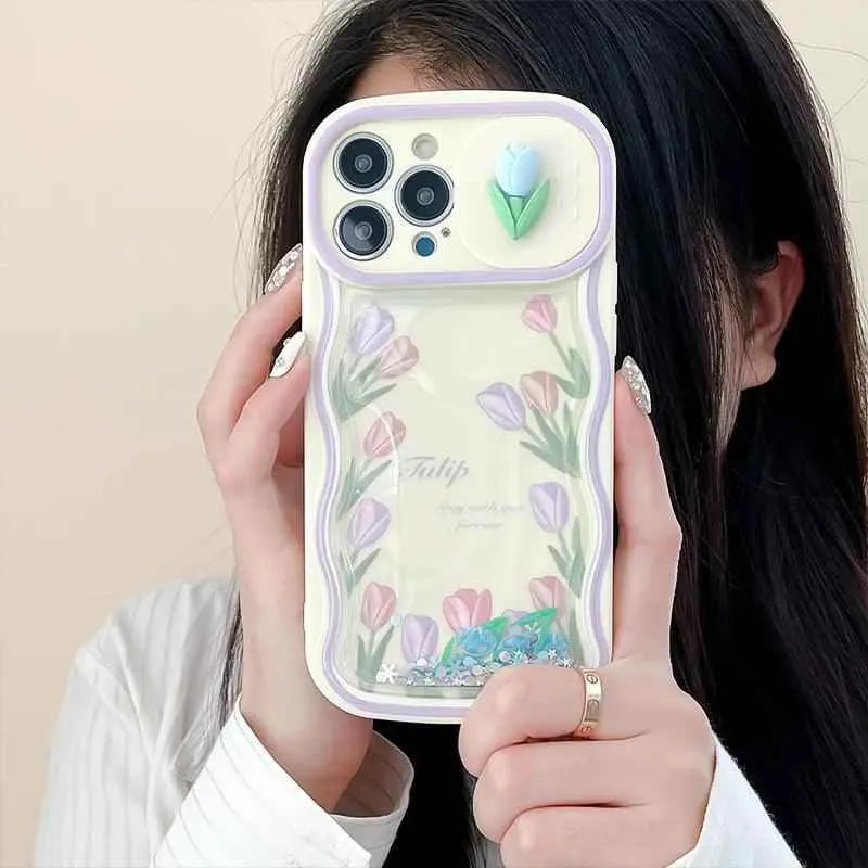 Cute 3D Flower Phone Case Cover Soft Bumper for iPhone 11, 12, 13, 14 Pro Max