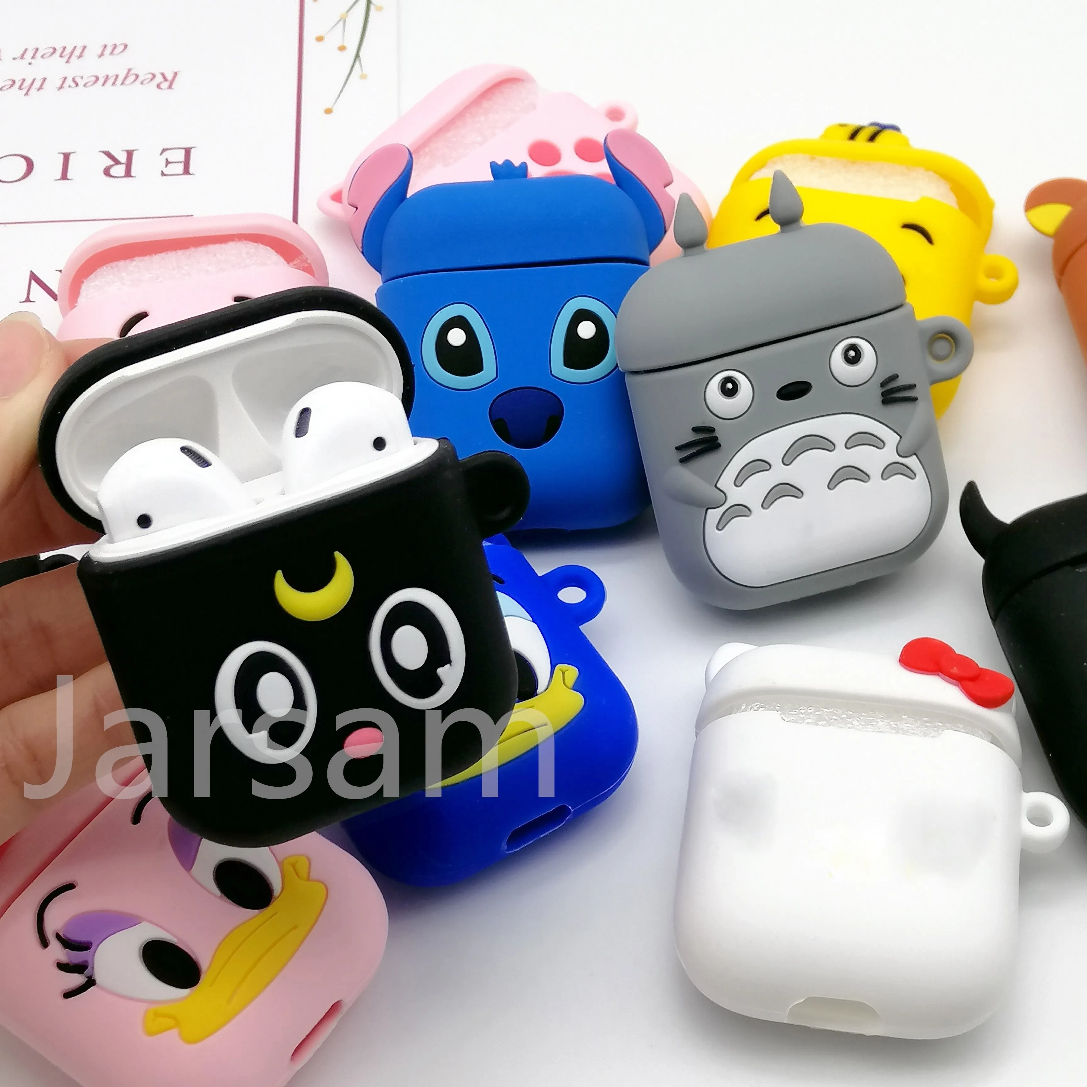 Cute Cartoon Wireless Earphone Case For Apple AirPods 2 Silicone Charging Headphones Case for Airpods Protective Cover