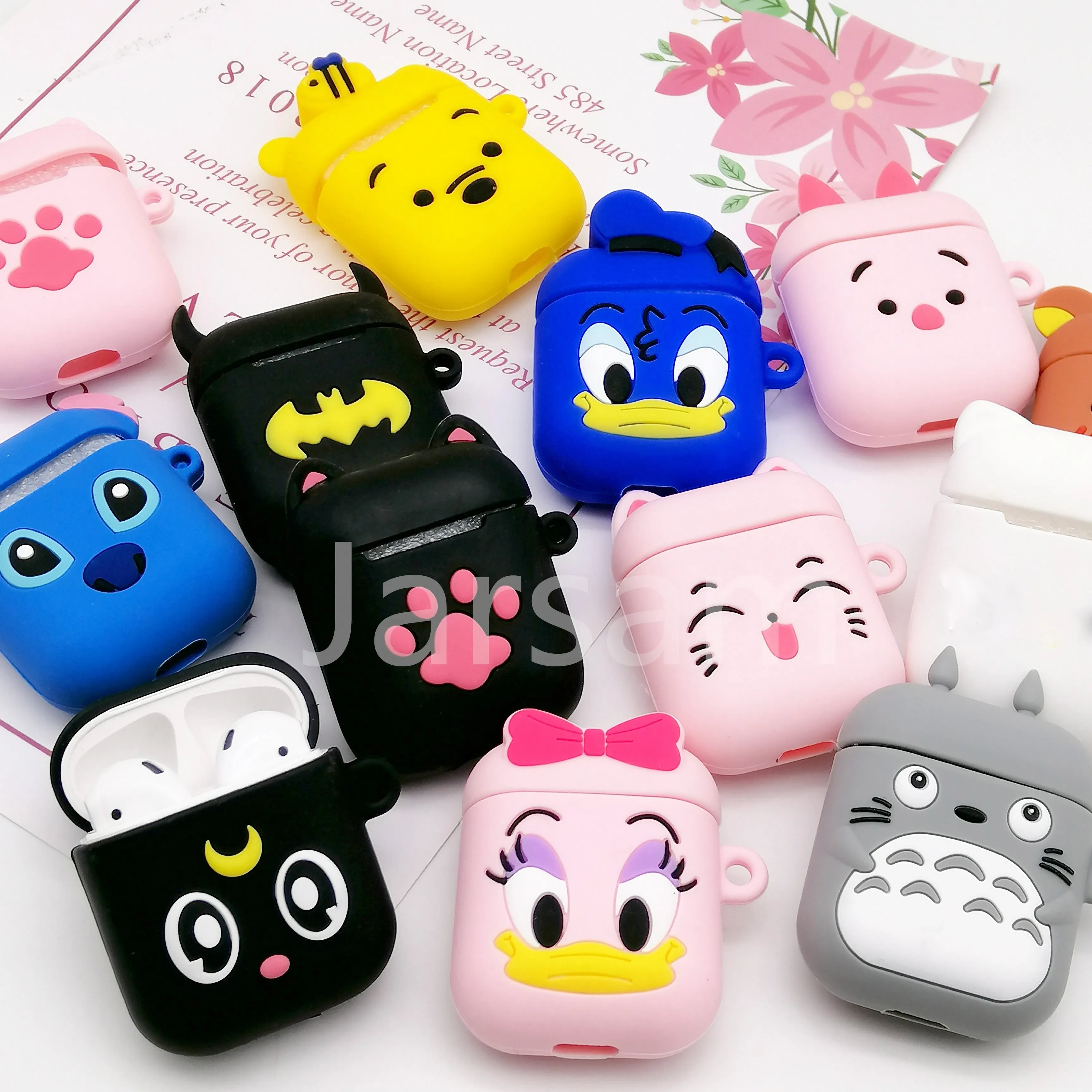 Cute Cartoon Wireless Earphone Case For Apple AirPods 2 Silicone Charging Headphones Case for Airpods Protective Cover