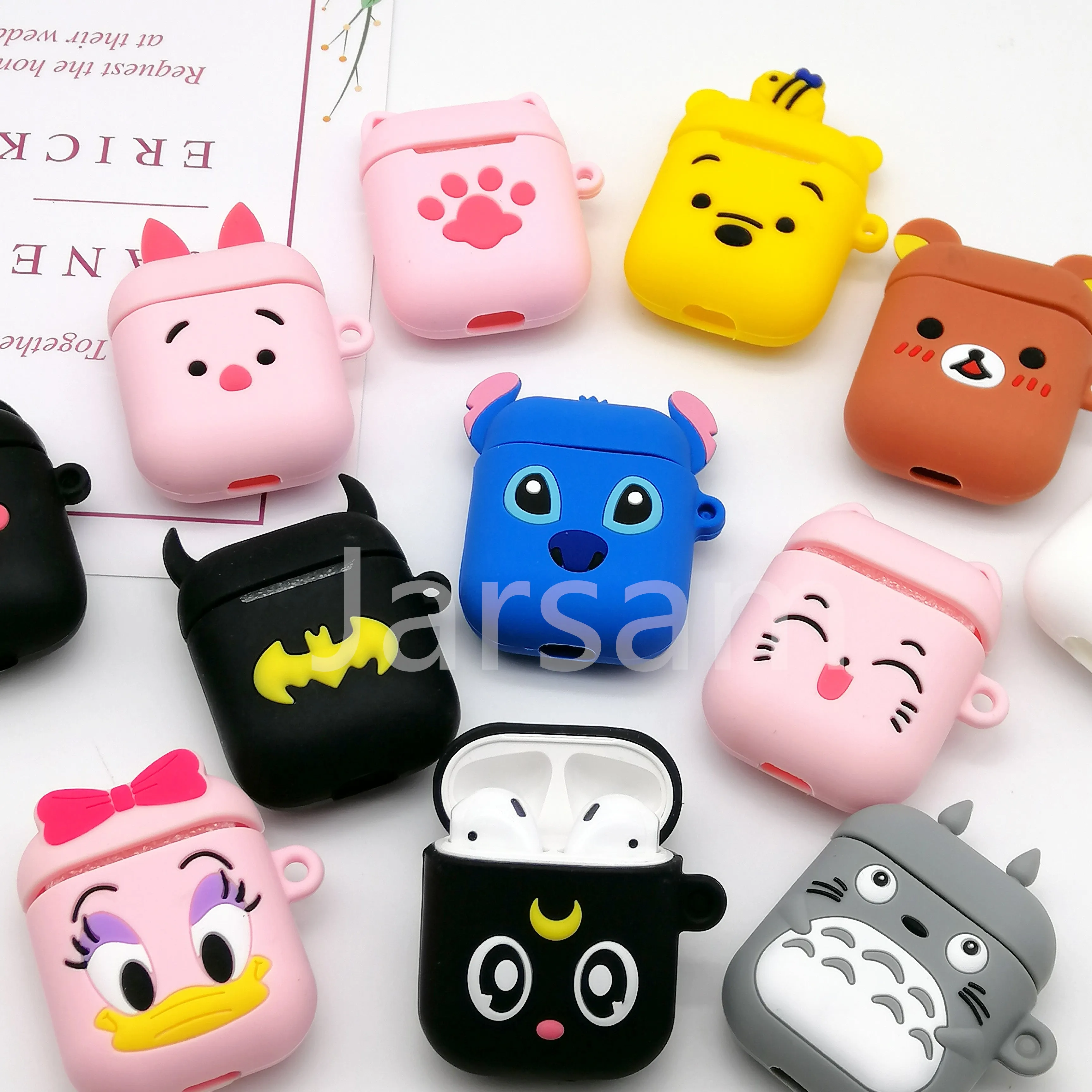 Cute Cartoon Wireless Earphone Case For Apple AirPods 2 Silicone Charging Headphones Case for Airpods Protective Cover