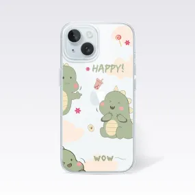 Cute Dino Clear Silicon Cover