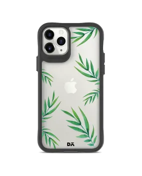 DailyObjects Clear Leaves Black Hybrid Clear Case Cover For iPhone 11 Pro Max