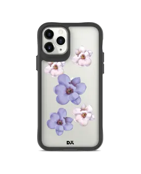 DailyObjects Clear Mauve & White Flowers Black Hybrid Clear Case Cover For iPhone 11 Pro Max