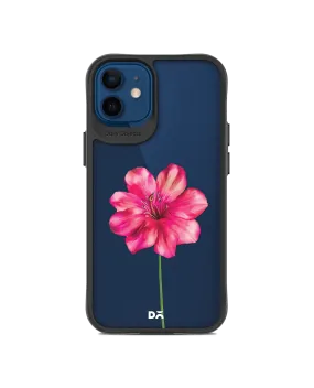 DailyObjects Clear Painted Hibiscus Black Hybrid Clear Case Cover For iPhone 12 Mini