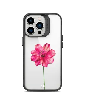 DailyObjects Clear Painted Hibiscus Black Hybrid Clear Case Cover For iPhone 13 Pro Max