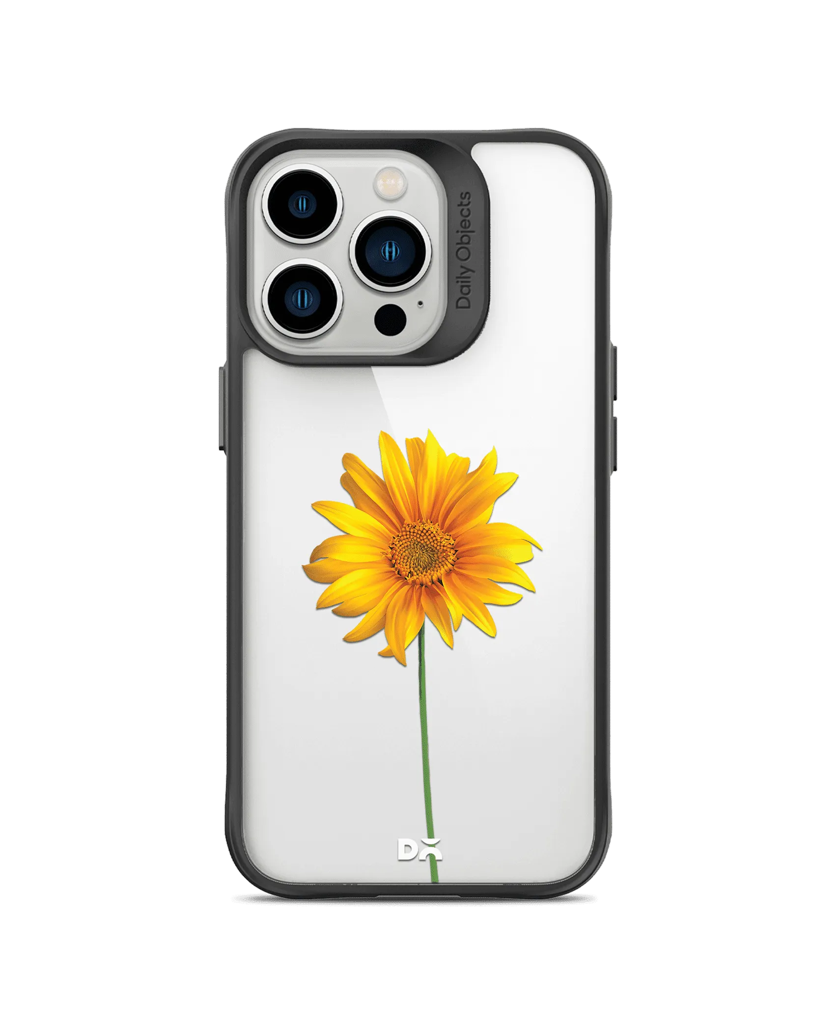 DailyObjects Clear Sunflower Black Hybrid Clear Case Cover For iPhone 13 Pro Max