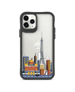 DailyObjects Paris Skyline Black Hybrid Clear Case Cover For iPhone 11 Pro Max