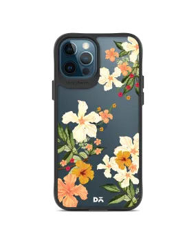 DailyObjects Yellow Hibiscus Black Hybrid Clear Case Cover For iPhone 12 Pro Max