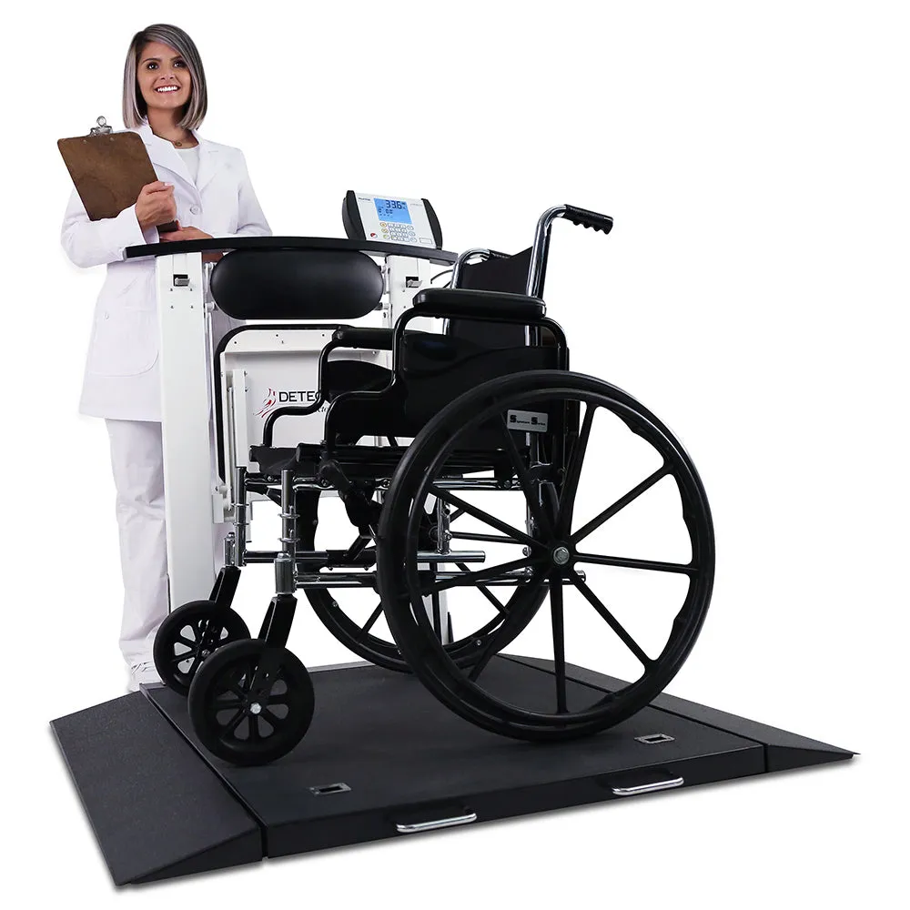 Detecto Portable Digital Wheelchair Scale with Fold-Down Seat, Folding Column